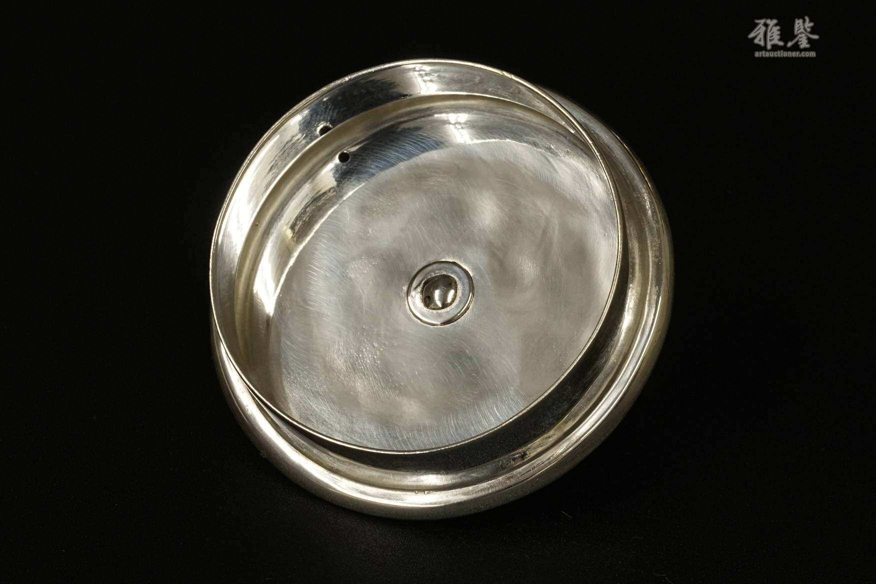 纯银 净益造 唐草纹急须